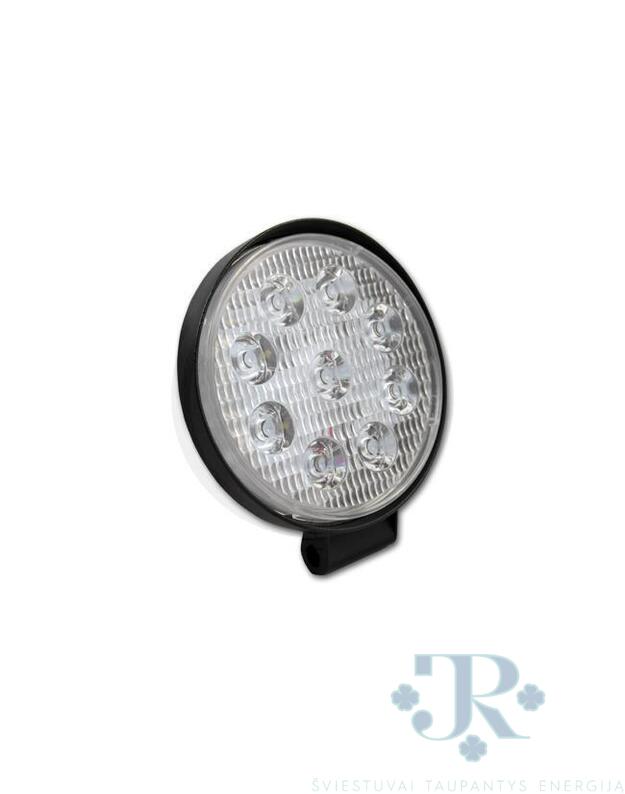 LED žibintas 10-30V 27W 9LED apvali.