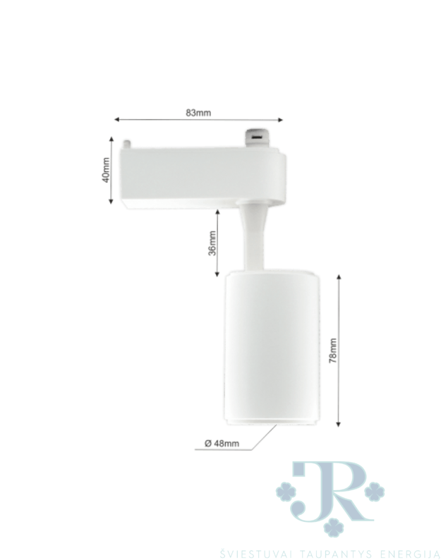 BEGELIŲ LED AKCENTINIS ŠVIESTUVAS 12W 3000K TALA BALTAS