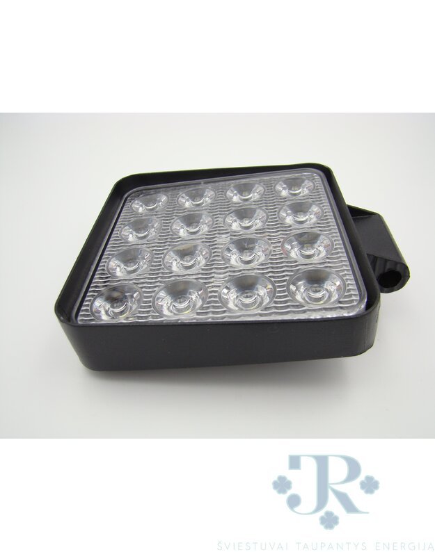 LED žibintas 10-30V 48W 16LED kvadratinis