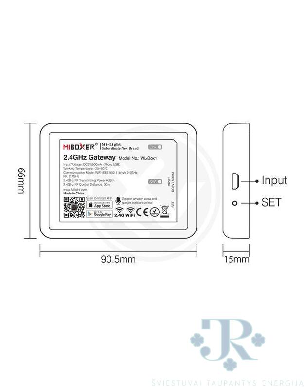 LED WIFI valdiklis 5V WL-BOX1